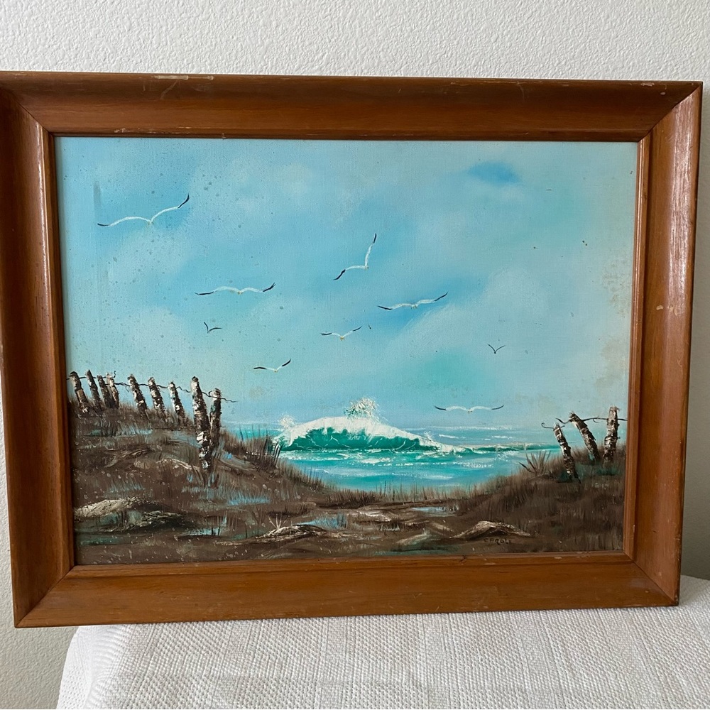 Vintage art Seasacape Scene Signed by artist